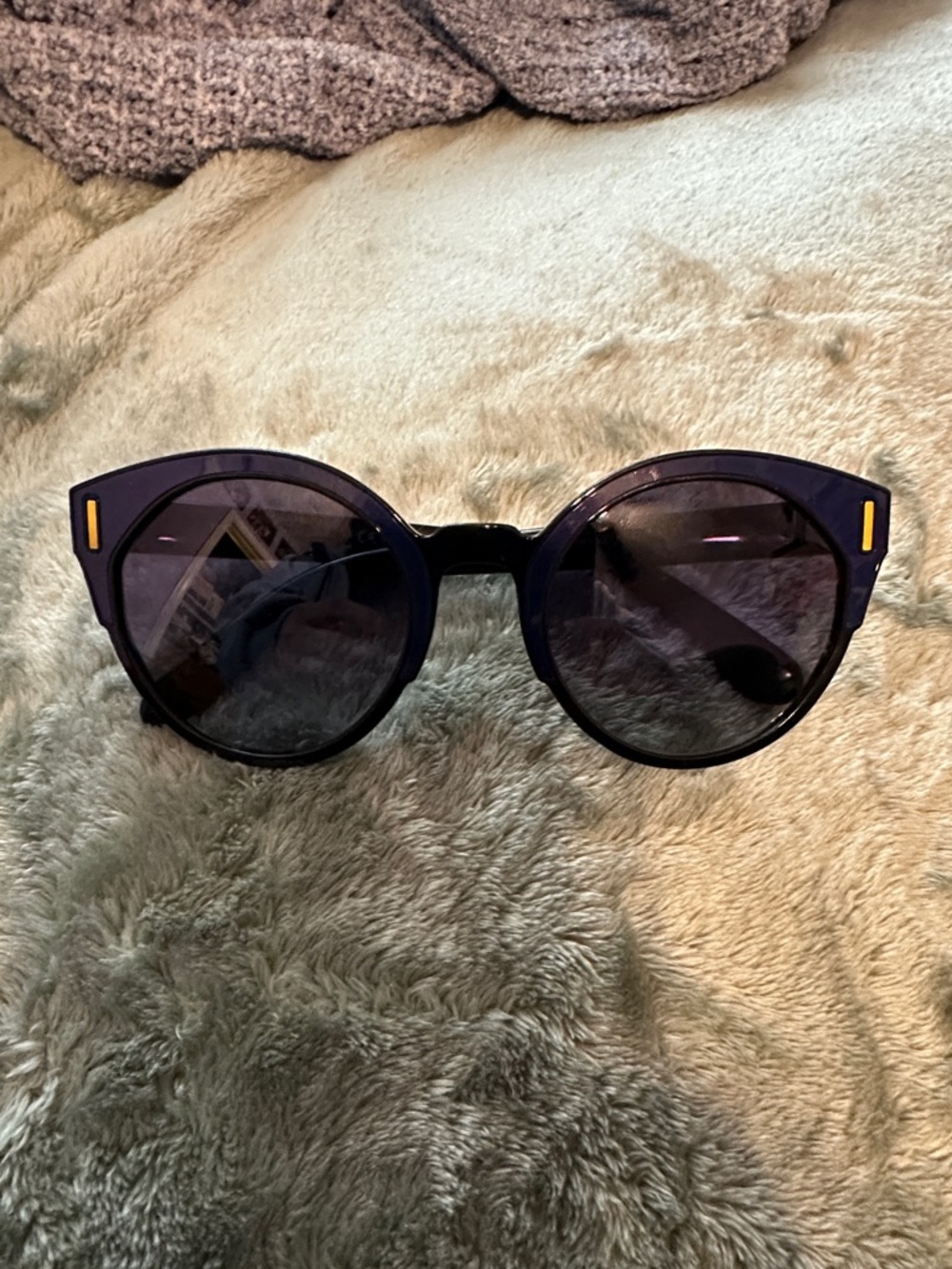 Prada women’s Sunglasses in Blue with Yellow Accent - Picture 2 of 4
